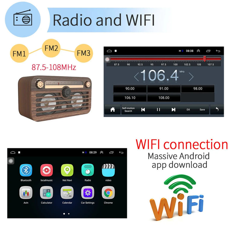 ACODO Android Car Player 7 polegadas 2 Din Multimídia Carplay Rádio Automático Com WiFi Bluetooth FM Navegação Autoradio Estéreo