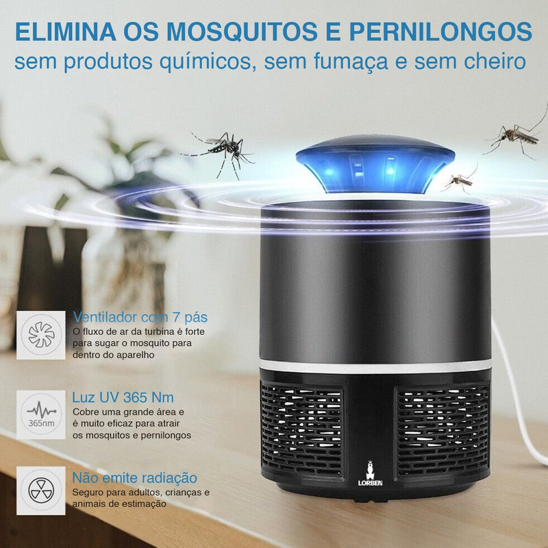 MATA MOSQUITO PERNILONGO, MOSCAS  Luminária Armadilha Mosquito Lorben Mata Repelente de Moscas Luz Elétrica USB Led UV GT6086 PROTEGA SUA FAMÍLIA