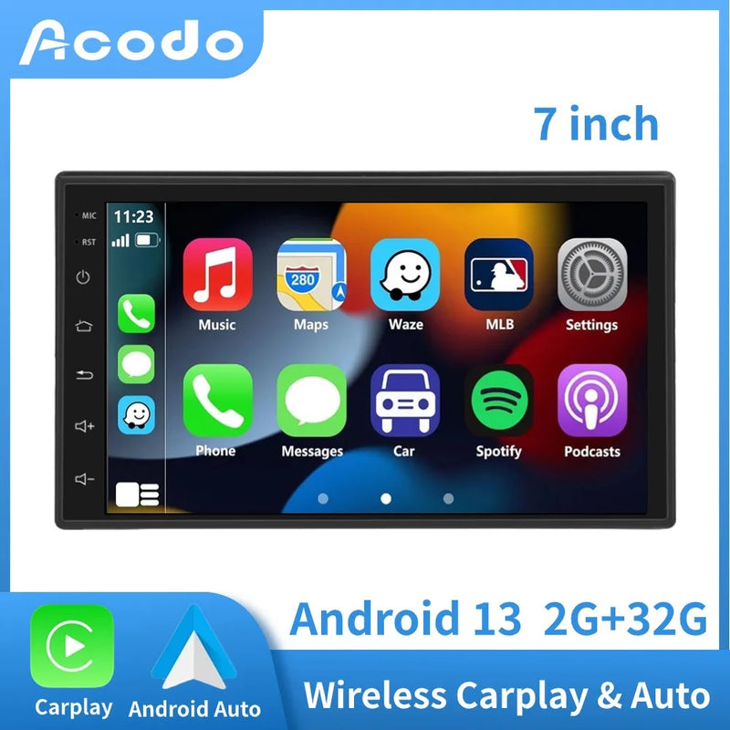 ACODO Android Car Player 7 polegadas 2 Din Multimídia Carplay Rádio Automático Com WiFi Bluetooth FM Navegação Autoradio Estéreo