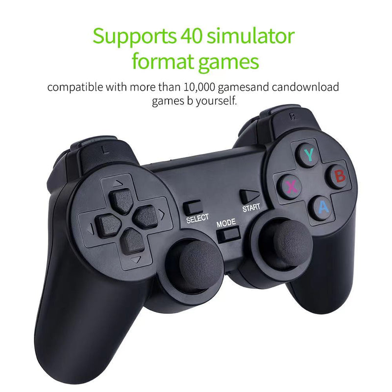 VIDEOGAME Vários formatos de emulador: Para ps1/atari/mame/sfc/fc/gba/gb/gbc/md suporta emuladores. Com dois gamepads2.4G duplo controlador sem fio Game Stick 4K 10000 jogos 64 32GB Retro Games para PS1/GBA Boy Gift Christmas