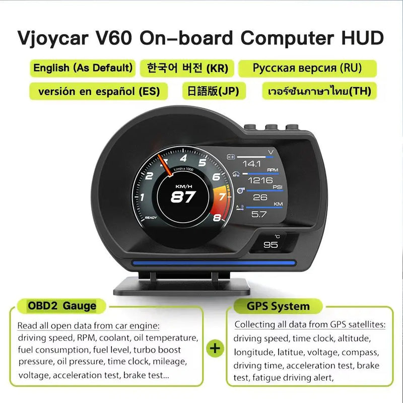 ODÔMETRO DIGITAL TOPLINE A50 1mais novo head up display automático obd2 carro inteligente hud medidor digital odômetro alarme de segurança água & óleo temp. RPM