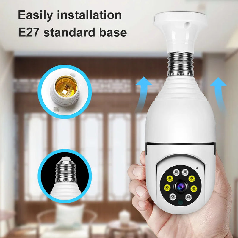 LAMPADA câmera de vigilância 2mp visão noturna cor cheia automática trilha humana monitor proteção segurança câmera wi fi