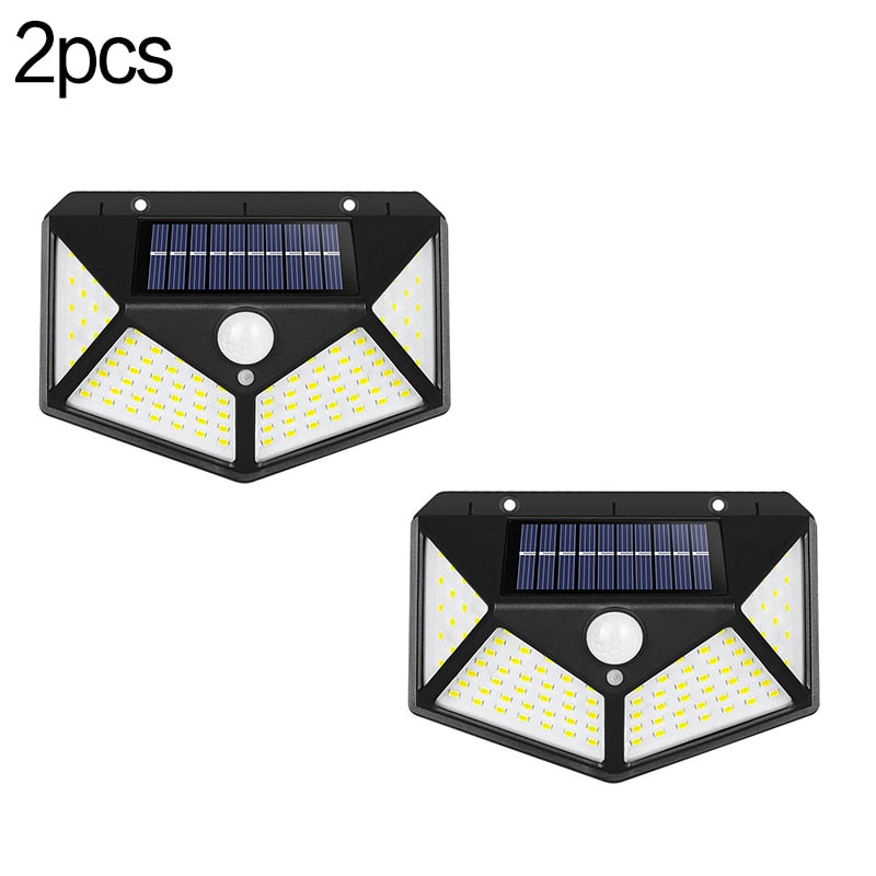 LUZ LED SEM FIO LUZ SOLAR COM SENSOR DE MOVIMENTO 100 led luzes de parede solares 1/2/4 pçs ao ar livre lâmpada solar pir sensor movimento movido a energia solar luz de rua para luz do jardim