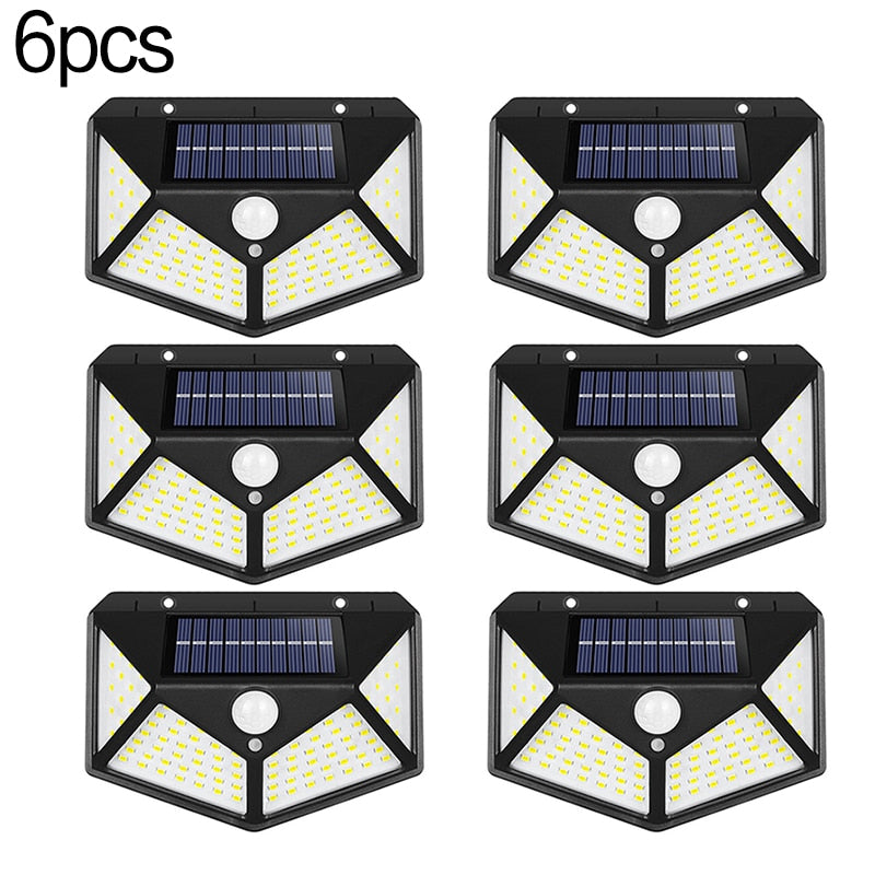 LUZ LED SEM FIO LUZ SOLAR COM SENSOR DE MOVIMENTO 100 led luzes de parede solares 1/2/4 pçs ao ar livre lâmpada solar pir sensor movimento movido a energia solar luz de rua para luz do jardim