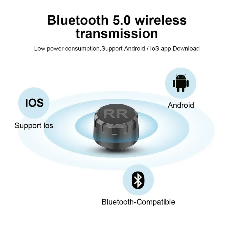 SENSORES de PRESSÃO dos PNEUS tpms MOTOCICLETA E CARRO sistema de monitoramento de pressão dos pneus compatível com BLUETOOTH sensor externo android/ios carro tmps