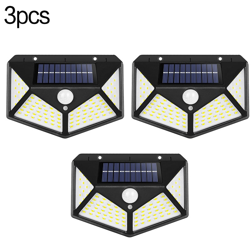 LUZ LED SEM FIO LUZ SOLAR COM SENSOR DE MOVIMENTO 100 led luzes de parede solares 1/2/4 pçs ao ar livre lâmpada solar pir sensor movimento movido a energia solar luz de rua para luz do jardim