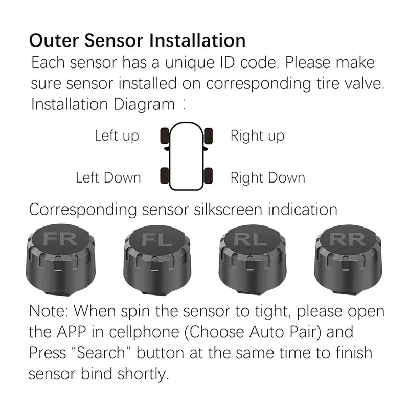 SENSORES de PRESSÃO dos PNEUS tpms MOTOCICLETA E CARRO sistema de monitoramento de pressão dos pneus compatível com BLUETOOTH sensor externo android/ios carro tmps