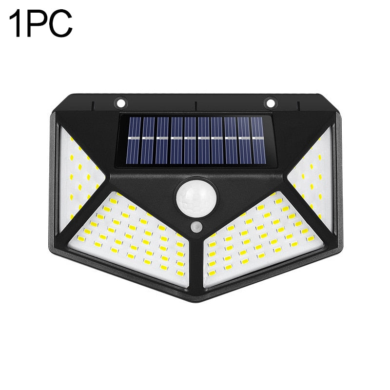 LUZ LED SEM FIO LUZ SOLAR COM SENSOR DE MOVIMENTO 100 led luzes de parede solares 1/2/4 pçs ao ar livre lâmpada solar pir sensor movimento movido a energia solar luz de rua para luz do jardim