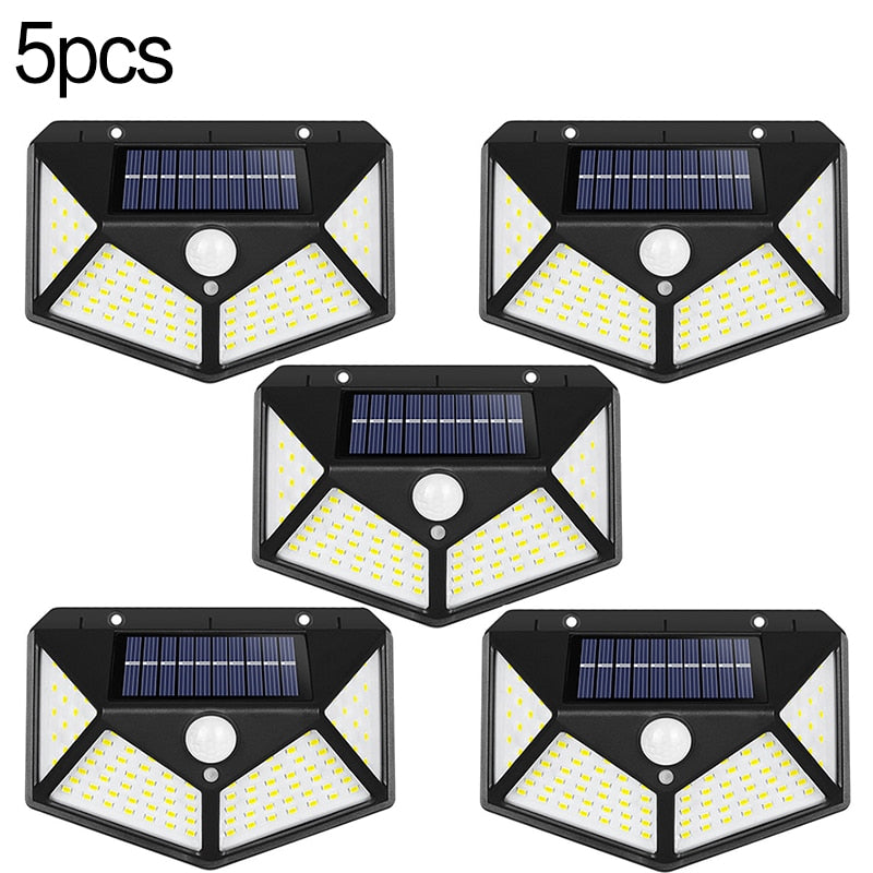 LUZ LED SEM FIO LUZ SOLAR COM SENSOR DE MOVIMENTO 100 led luzes de parede solares 1/2/4 pçs ao ar livre lâmpada solar pir sensor movimento movido a energia solar luz de rua para luz do jardim