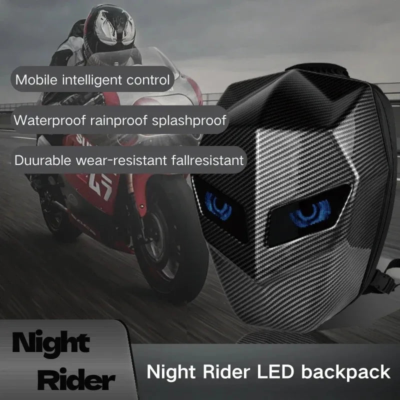 Mochila Brilho à prova d'água: Mochila LED. para o homem  casca dura. motocicleta ciclismo capacete mochila para mulher viagem de negócios à prova a prova d` água, Mochila portátil.