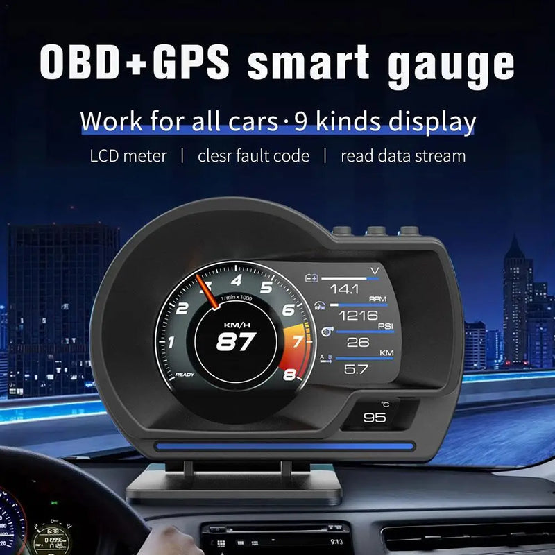 ODÔMETRO DIGITAL TOPLINE A50 1mais novo head up display automático obd2 carro inteligente hud medidor digital odômetro alarme de segurança água & óleo temp. RPM