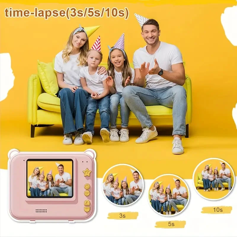 Câmera digital para crianças, mini impressora térmica portátil para fotografia, impressão instantânea, câmera de vídeo para crianças, brinquedo educacional, presente