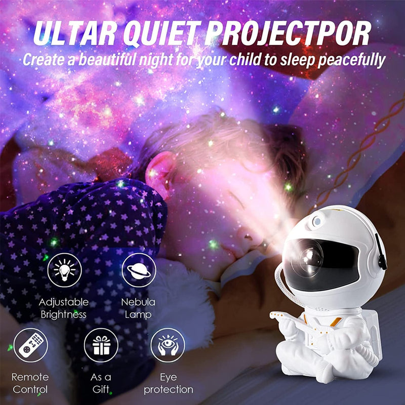 Galaxy Star Projetor Astronauta Luz Noturna Céu Estrelado Nebulosa Aurora Lâmpada Mini Fofa com Controle Remoto para Quarto de Crianças Teto