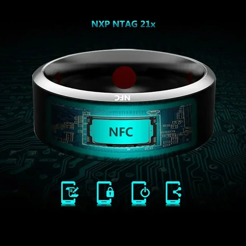 Anel Inteligente NFC Moda nfc CONTROLE inteligente anel novo eletrônico bluetooth anel solar ic regravável analógico cartão de acesso tag chave ip68 à prova dip68 água