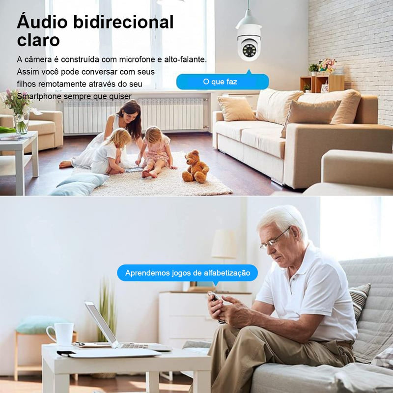 Câmeras de vigilância wi-fi
E27 Câmera Bulbo 5G wifi Vigilância Câmera Proteção de Segurança Mini Câmera Visão Noturna cctv Monitor de Segurança de Vídeo de Rastreamento Humano Automático Full Color cameras vigilância