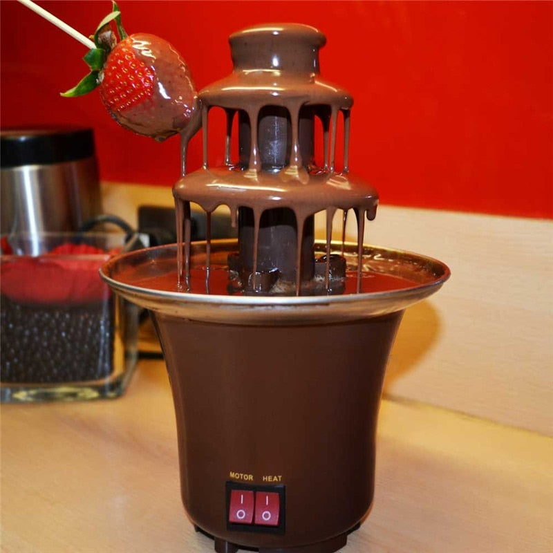 Cascata de chocolate Três camadas mini fonte de chocolate fondue derretimento de chocolate criativo com máquina de aquecimento faça você mesmo pote de derretimento de cachoeira fuente de