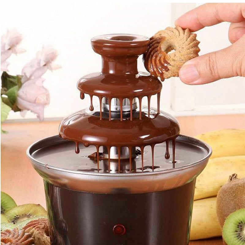 Cascata de chocolate Três camadas mini fonte de chocolate fondue derretimento de chocolate criativo com máquina de aquecimento faça você mesmo pote de derretimento de cachoeira fuente de