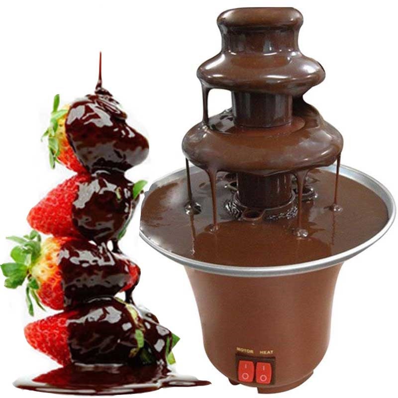 Cascata de chocolate Três camadas mini fonte de chocolate fondue derretimento de chocolate criativo com máquina de aquecimento faça você mesmo pote de derretimento de cachoeira fuente de