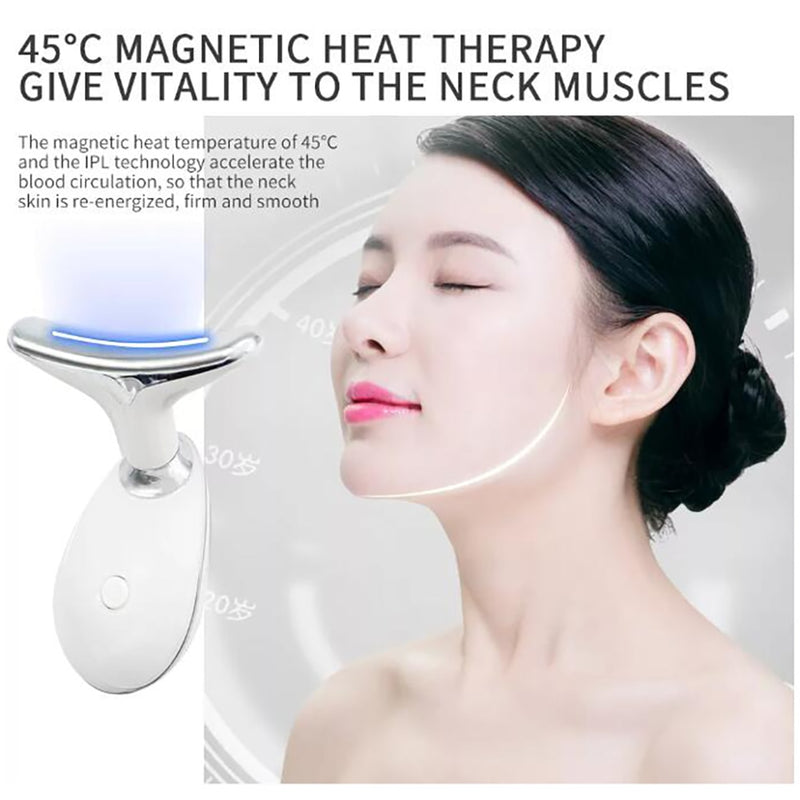 Massageador facial pescoço terapia de fótons LED massagem para fortalecer a pele reduzir o queixo duplo antirrugas remover dispositivo de beleza