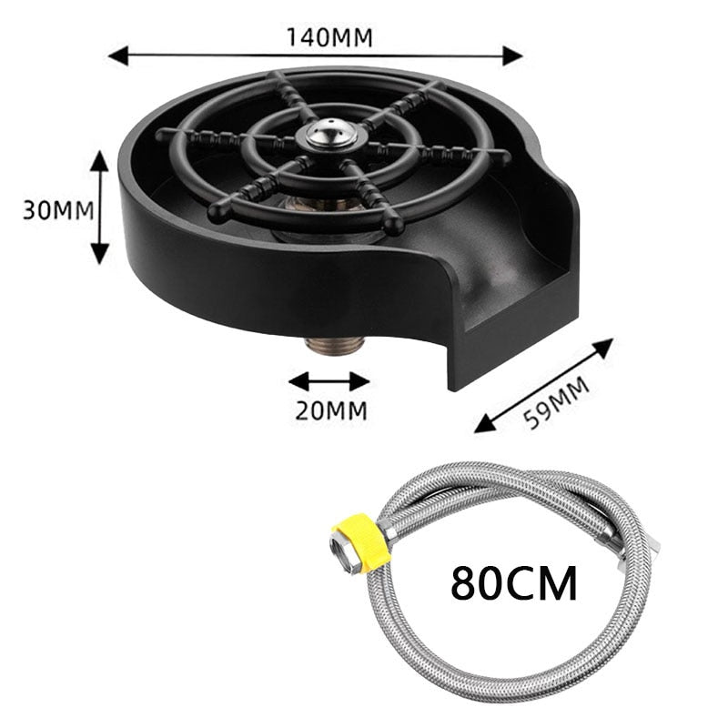 Copo automático lavadora torneira de vidro rinser alta pressão cerveja leite café jarro copo lavagem garrafa mais limpa pia da cozinha barra ferramenta