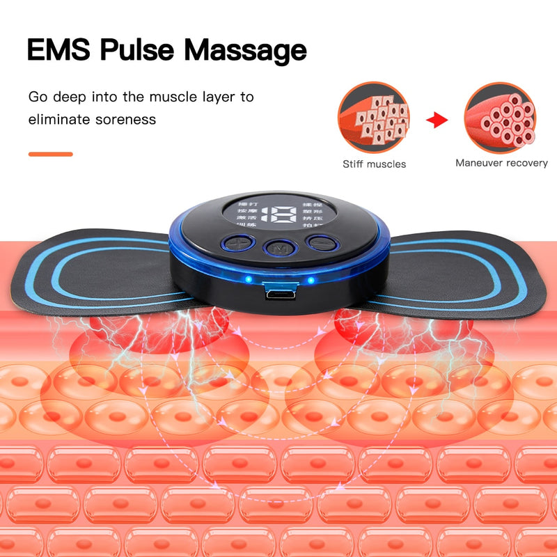 Massageador de pescoço elétrico EMS Patch de massagem de vértebra cervical para alívio de dores musculares e relaxamento de ombros Massagem de pescoço portátil