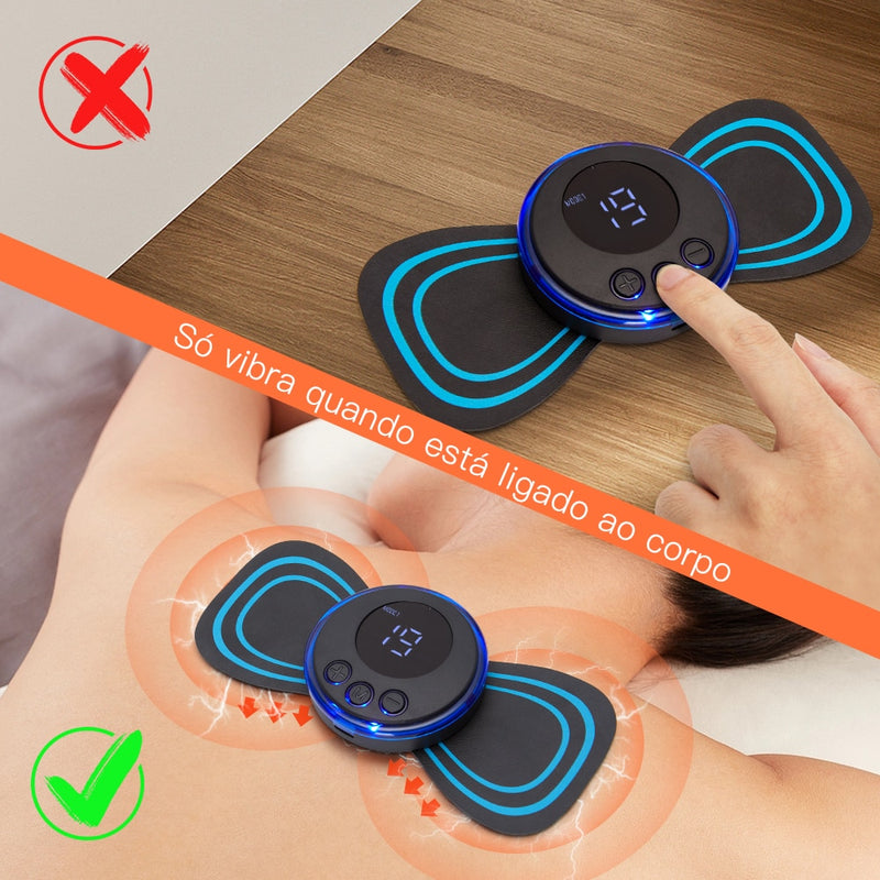 Massageador de pescoço elétrico EMS Patch de massagem de vértebra cervical para alívio de dores musculares e relaxamento de ombros Massagem de pescoço portátil