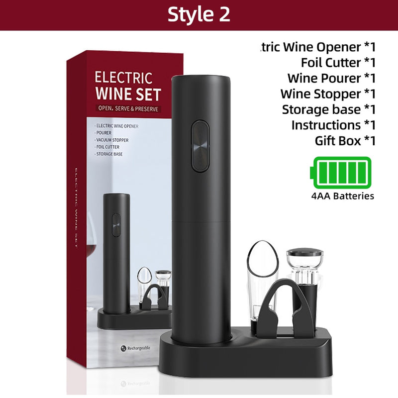 Abridor elétrico de garrafas de vinho recarregável com base de carregamento Botão de um clique Automático Saca-rolhas de vinho tinto Party Bar Wine Lover