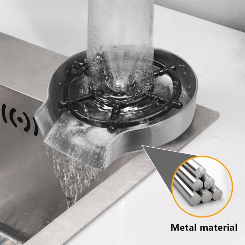 Copo automático lavadora torneira de vidro rinser alta pressão cerveja leite café jarro copo lavagem garrafa mais limpa pia da cozinha barra ferramenta