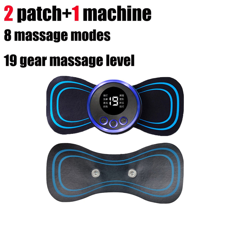 Massageador de pescoço elétrico EMS Patch de massagem de vértebra cervical para alívio de dores musculares e relaxamento de ombros Massagem de pescoço portátil